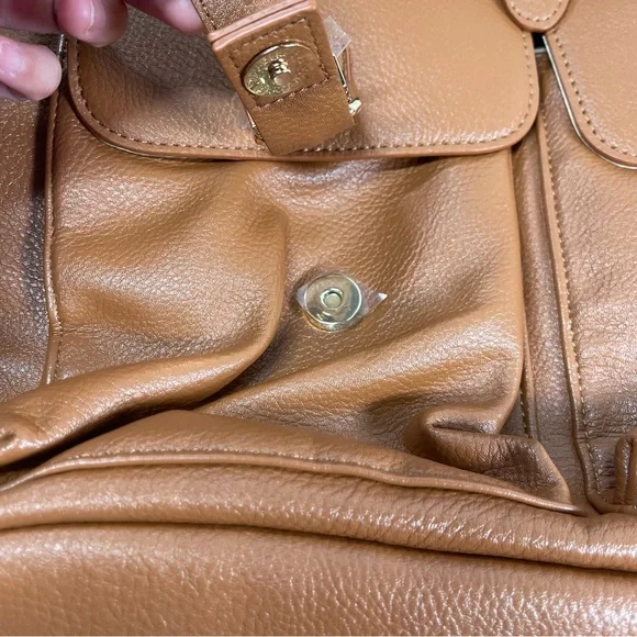 New Leather Diaper Backpack Bag with 12 Organizing Pouches,Changing Pad(brown) - Picture 12 of 14